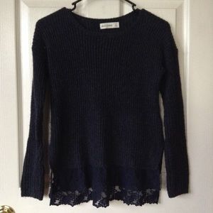 Abercrombie Kids navy ribbed knit sweater